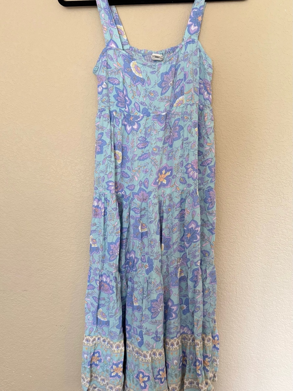 Billabong Light Blue Floral Tiered Dress